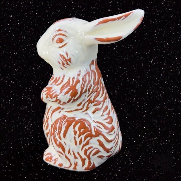 Hallmark Ceramic White Chocolate Covered Bunny Figurine Chocolate Bunny 7"Tall - Picture 3 of 9